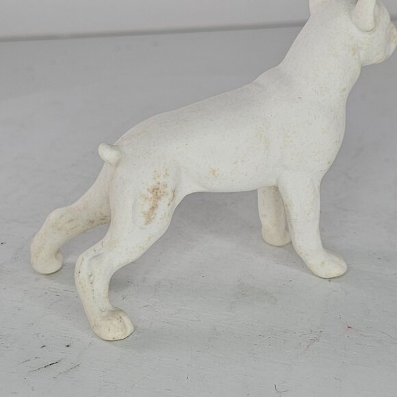 Vintage Goebel Bisque Boxer Dog Figurine Made West Germany White Dog - Picture 9 of 9